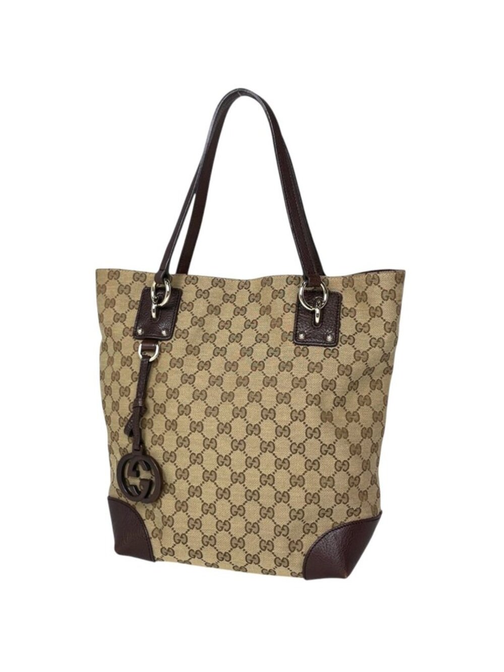 Gucci Tote Bag GG Pattern Canvas Brown